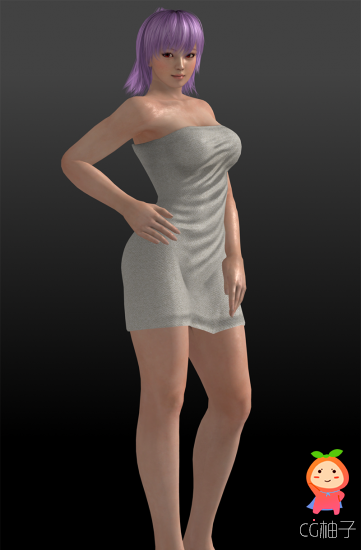 现代女人3D模型，裹着浴袍的性感女性3d模型，完整贴图