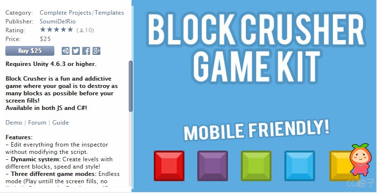  Block Crusher Kit (C# & JS) 1.05 unity3d asset U3D插件下载