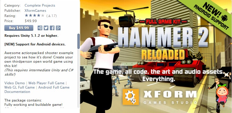 Full Game Kit - Hammer 2 1.1.0 unity3d asset unity3d插件下载