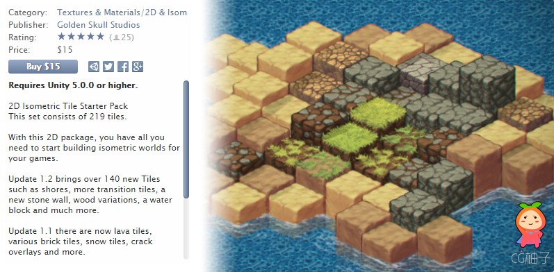 2D Isometric Tile Starter Pack 1.2 unity3d asset U3D插件下载