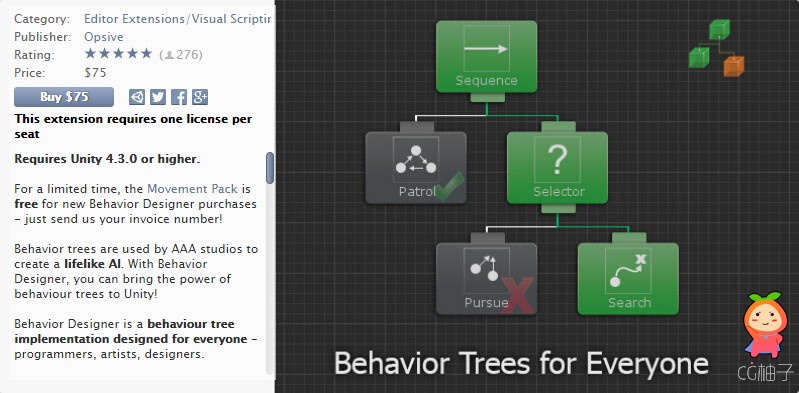  Behavior Designer 1.5.3 unity3d asset unity3d插件下载