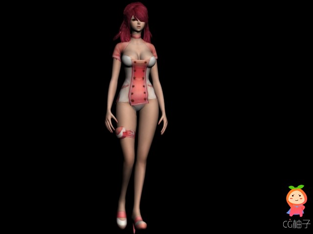 现代性感女性3D模型，火辣美女3d角色模型，有骨骼和蒙皮