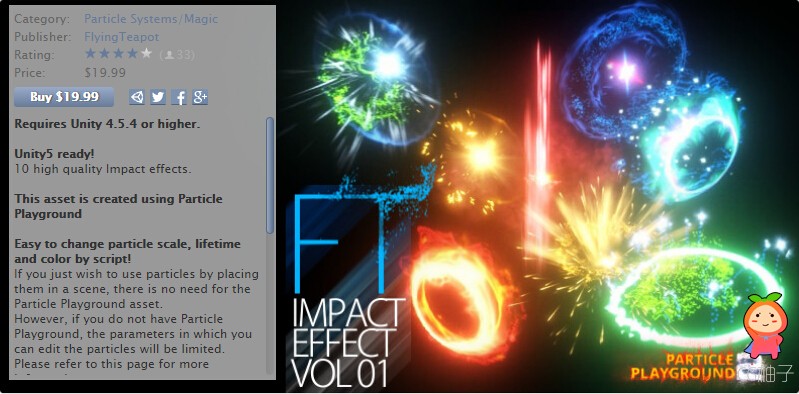 FT ImpactEffects Volume01 1.9 unity3d asset unity3d插件下载