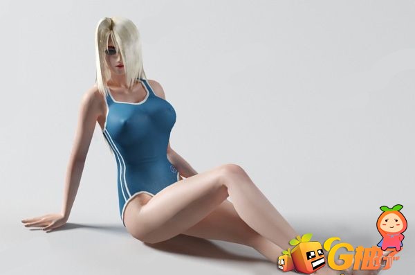 写实女人3D模型，游戏人物模型，写实泳装美女3D角色模型