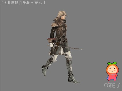 【免费】拿剑的战士bip走路动作3D模型下载，3D美术资源