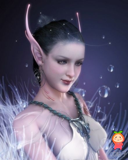 女精灵3D模型，support有教程，西方女巫3dmax人物模型下载