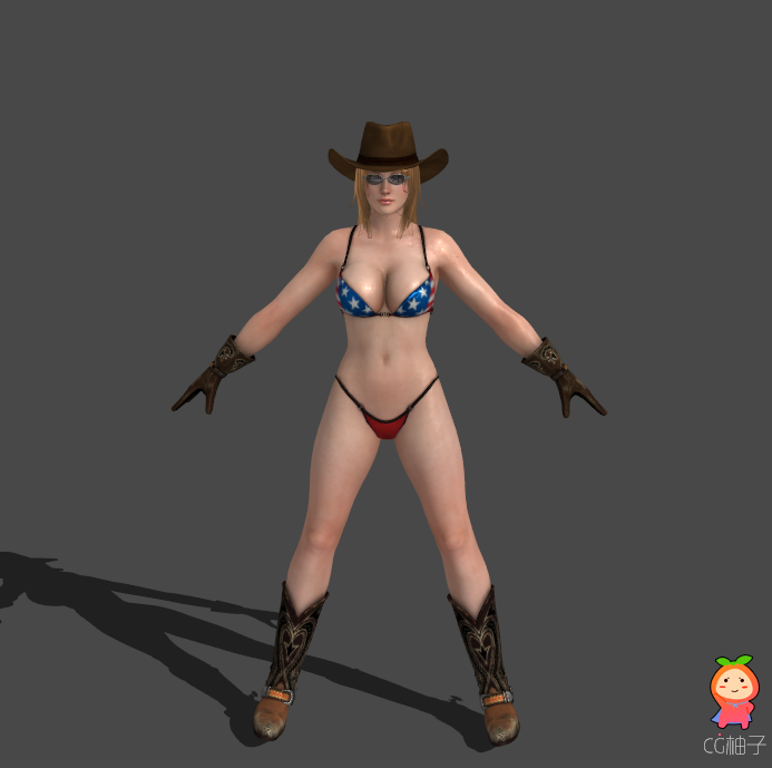 《死或生5》游戏角色模型,蒂娜牛仔装3D角色模型,Tina3D模型