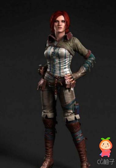 女巫3D模型，写实女巫师3d角色模型，女战士3dmax模型下载