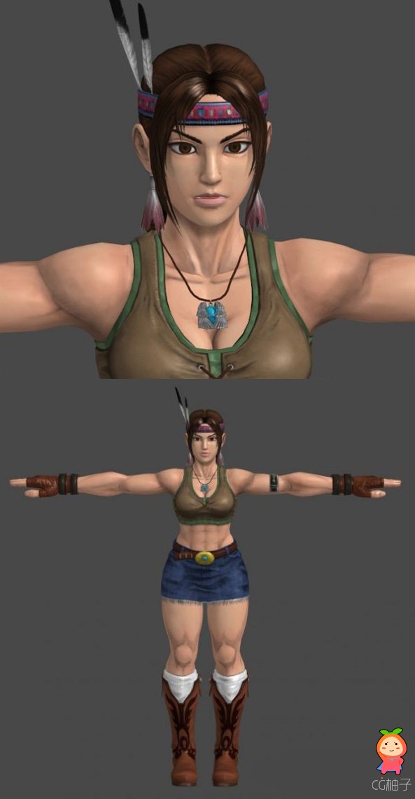 《街头霸王X铁拳》游戏角色模型，女拳王3d模型，3D美术资源