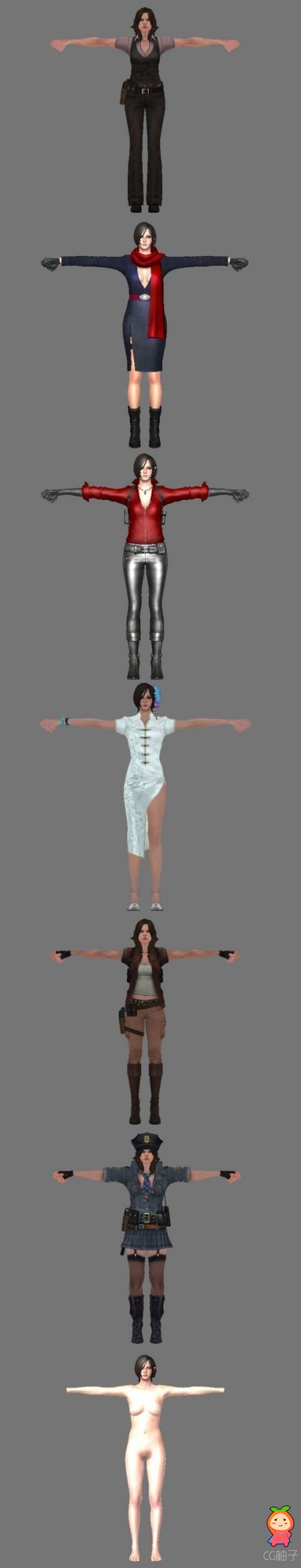 《生化危机6》游戏角色模型合集下载，Ada Wong3D角色模型