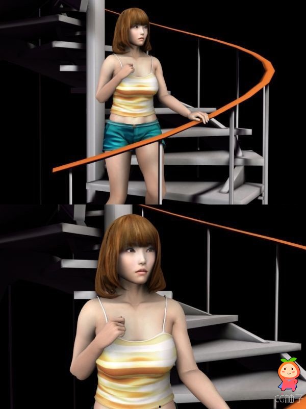 《真实女友2》美女3D模型，真实女友3dmax高模+场景模型