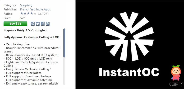 InstantOC Dynamic Occlusion Culling + LOD 2.2.2 unity3d asset U3D插件下载