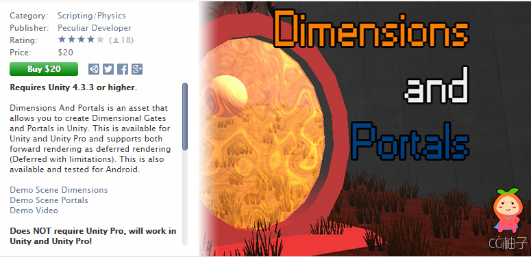 Dimensions And Portals unity3d asset U3D插件下载