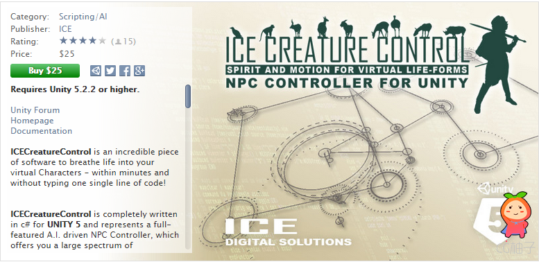 ICE Creature Control 1.0 unity3d asset U3D插件下载