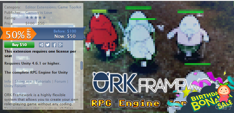ORK Framework - RPG Engine 2.5.8 unity3d asset U3D插件下载