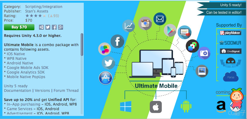 Ultimate Mobile 4.1.1 unity3d asset U3D插件下载