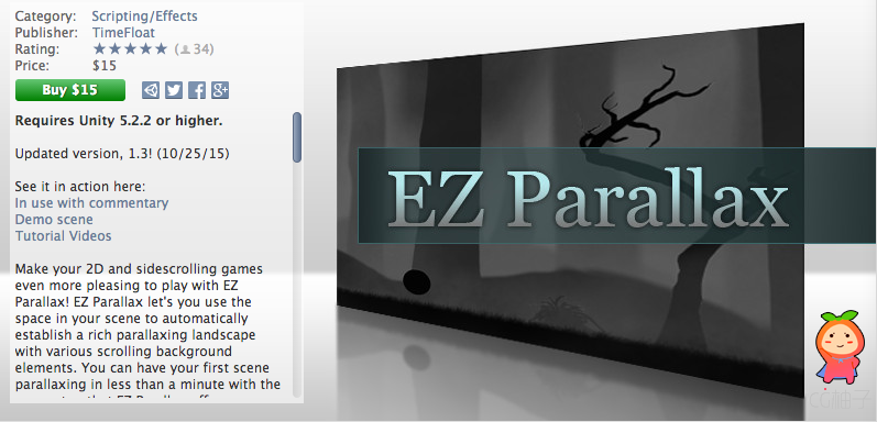 EZ Parallax - Background Scroller 1.3 unity3d asset U3D插件下载 