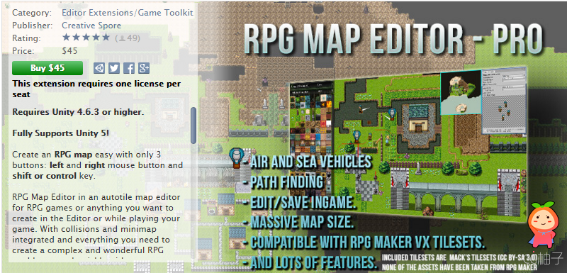 RPG Map Editor 1.4.0 unity3d asset  U3D插件下载  