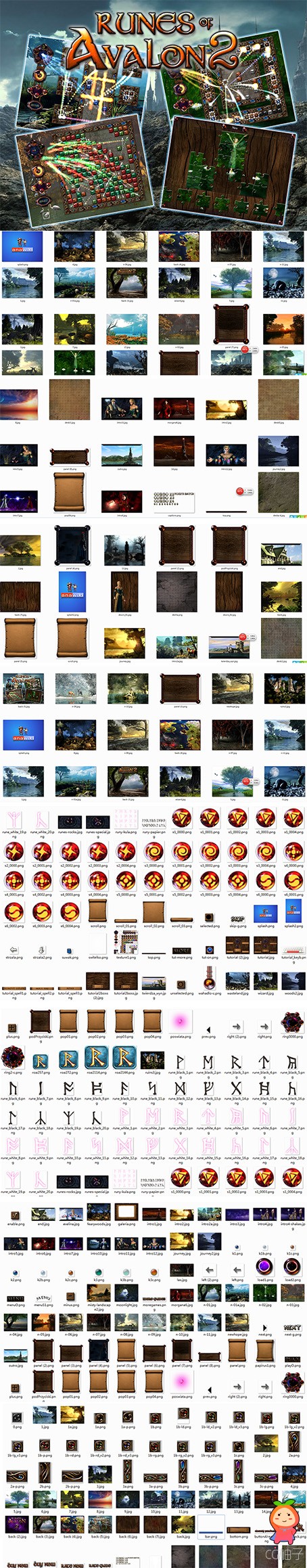 《阿瓦隆神符》全套手机美术资源下载，2D手游源码