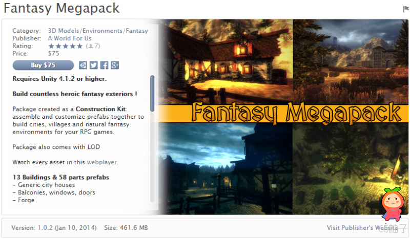 Fantasy Megapack 1.0.2 unity3d 场景模型包 unity3d插件下载