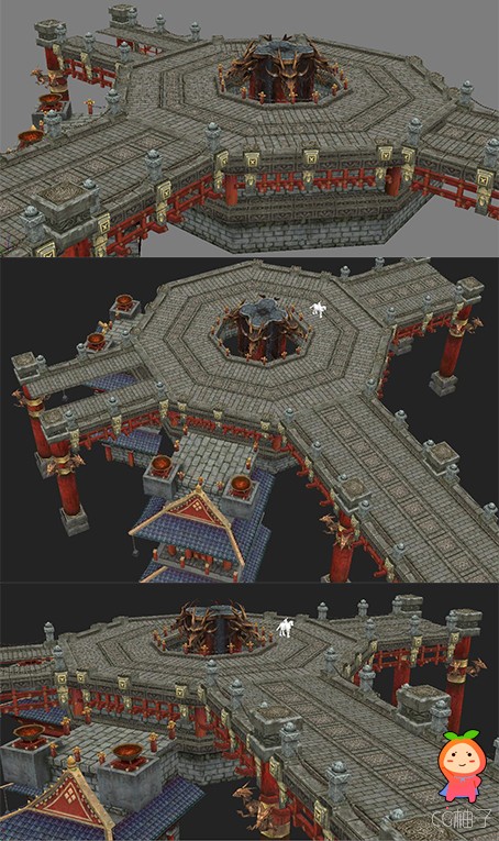 《轩辕传说》大场景3D模型下载，游戏场景模型，3d场景下载