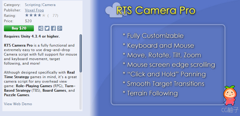 RTS Camera Pro 1.3 unity3d asset unity3d下载 U3D插件下载
