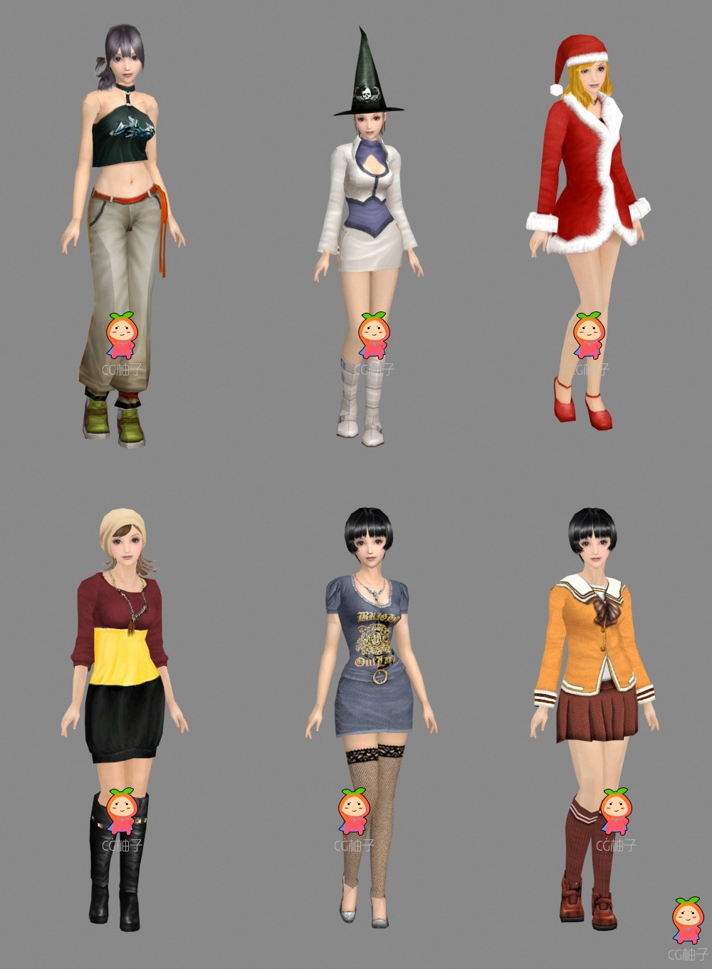 《舞街区》游戏角色模型【免费】3D模型下载 3D角色资源