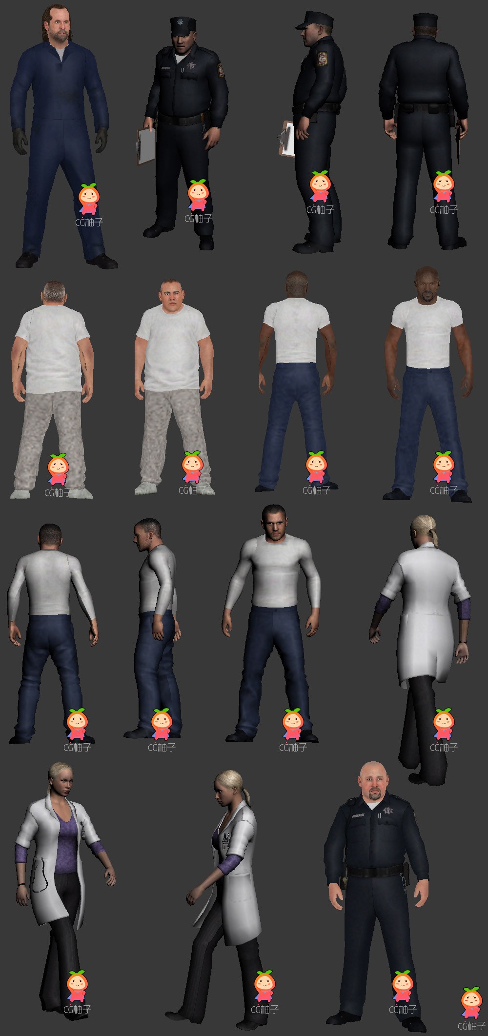 《越狱之阴谋》游戏人物,3D角色,3D人物模型免费下载,第二批