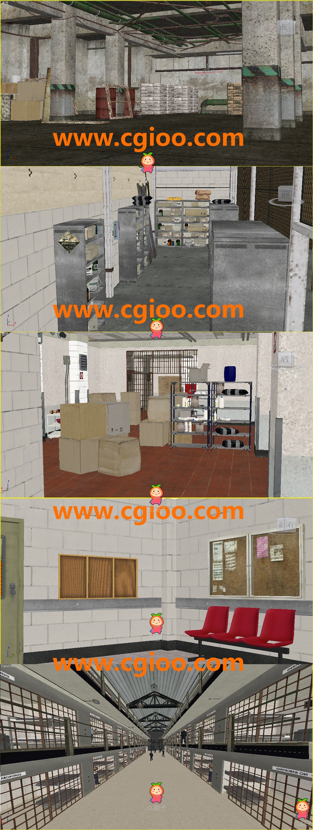 《越狱：阴谋》室内场景模型，3D场景模型，3D建筑模型