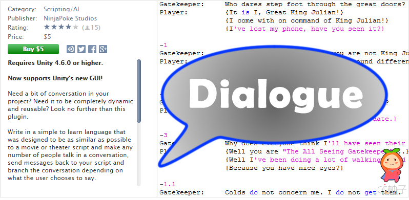 Dialogue 1.3.4 unity3d asset unity3d插件下载 U3D插件