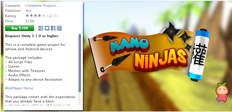 Nano Ninja Run 2.0 unity3d asset unity3d插件下载 unity3d论坛