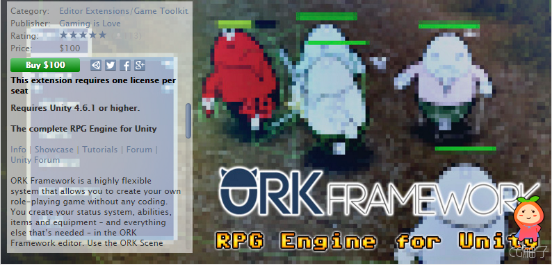 ORK Framework - RPG Engine 2.6.2 unity3d asset U3D插件 unity3d官网