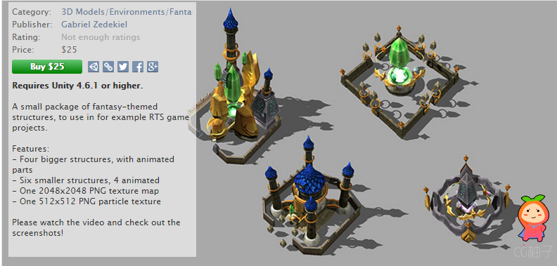 Magical Faction Structures Set 1.0 unity3d asset U3D模型下载 unity3d官网