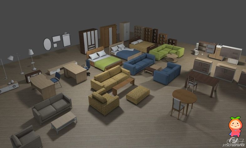 Big Furniture Pack 1.21 unity3d asset U3D模型 unity官网