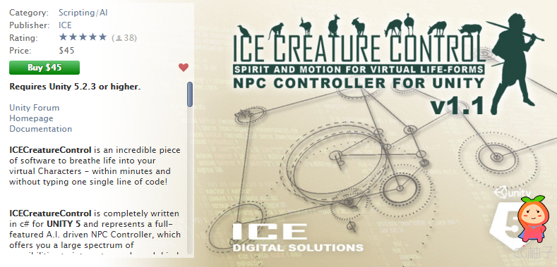 ICE Creature Control 1.1.15 unity3d asset unity3d论坛 U3D插件下载