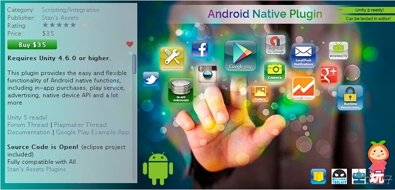 Android Native Plugin 7.5 unity3d asset unity3d插件下载  unitypackage