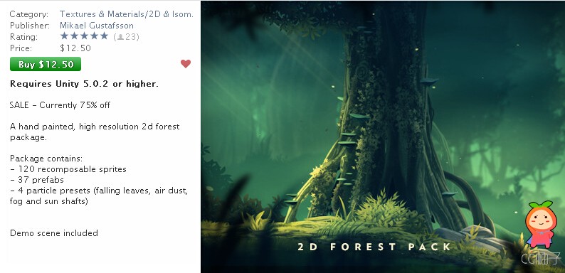2D Forest Pack 1.0 unity3d asset u3d插件下载 unity官网