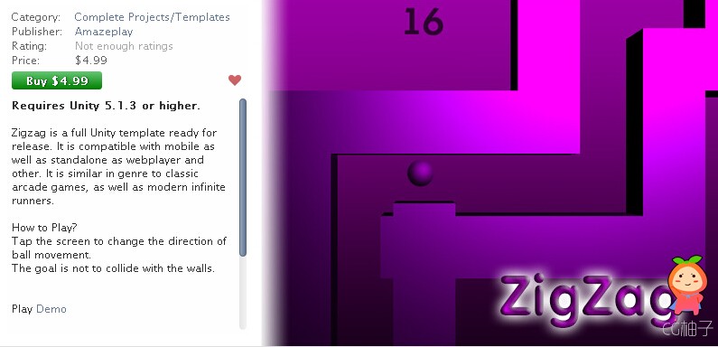  Zigzag 1.0 unity3d asset unity3d插件下载 unity官网下载