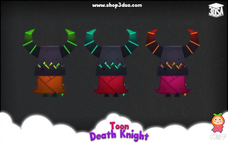 Toon Death Knight Pack 1.0 unity3d asset u3d模型下载