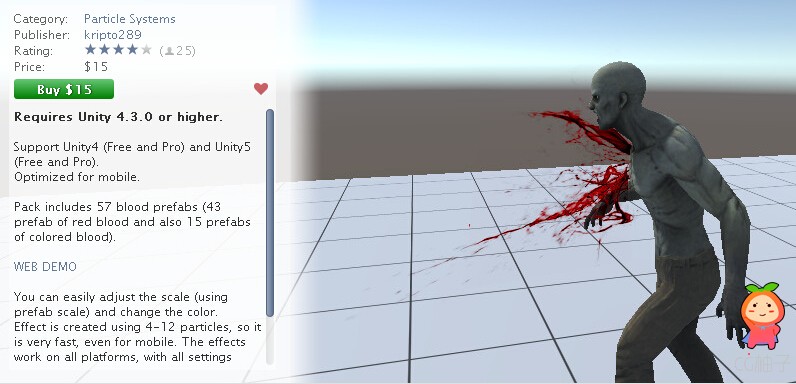 Volumectic Blood Effects 1.0.0.0 unity3d asset unity论坛下载 unity官网