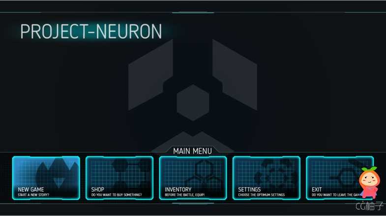 Project Neuron Sci-Fi GUI Skin 1.0 unity3d asset unity论坛下载 unity官网素材