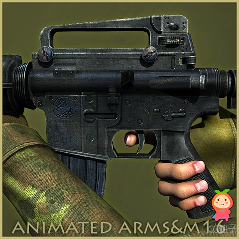  Animated Arms With M-16 1.2 unity3d asset U3D插件下载 unity论坛资源