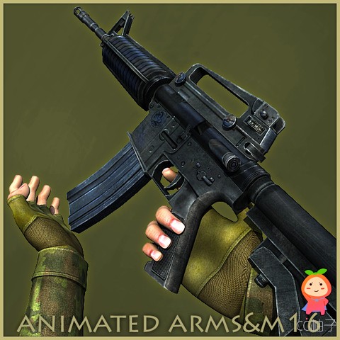  Animated Arms With M-16 1.2 unity3d asset U3D插件下载 unity论坛资源