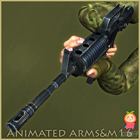  Animated Arms With M-16 1.2 unity3d asset U3D插件下载 unity论坛资源