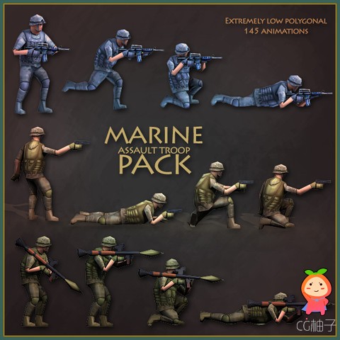 Marine Assault Troop Pack 1.1 unity3d asset U3D模型下载 unity官网资源