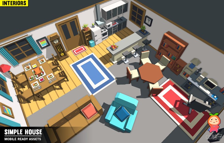 Simple House Interiors - Cartoon assets U3D插件下载 unity官网