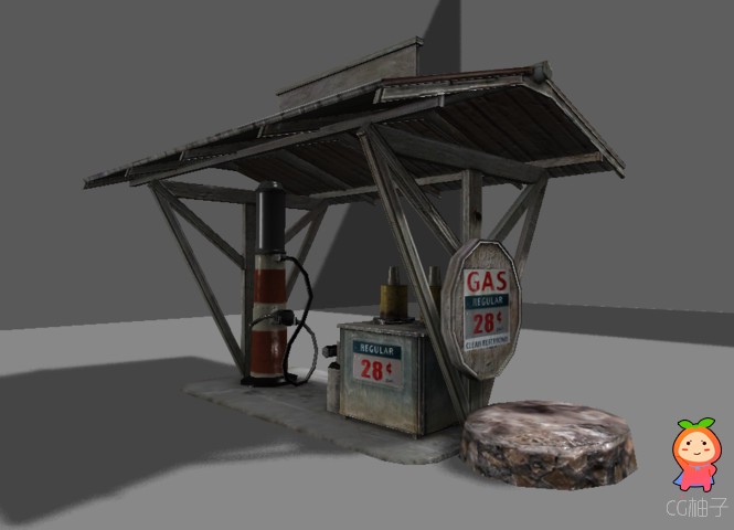 Old Gas Station 1.0 unity3d asset U3D插件下载 unity论坛