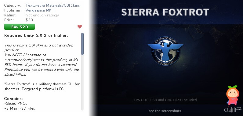Sierra Foxtrot FPS GUI 1.0 unity3d asset unity插件下载 unity论坛资源