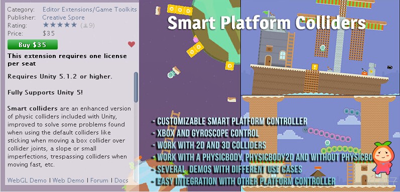 Smart Platform Colliders 1.1.0 unity3d asset unity3d插件下载 unity论坛