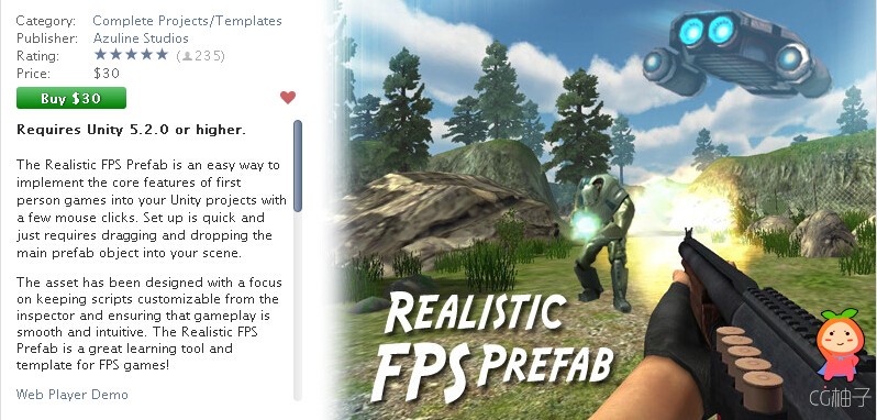 Realistic FPS Prefab 1.23 unity3d asset unity3d插件下载 unity官网素材